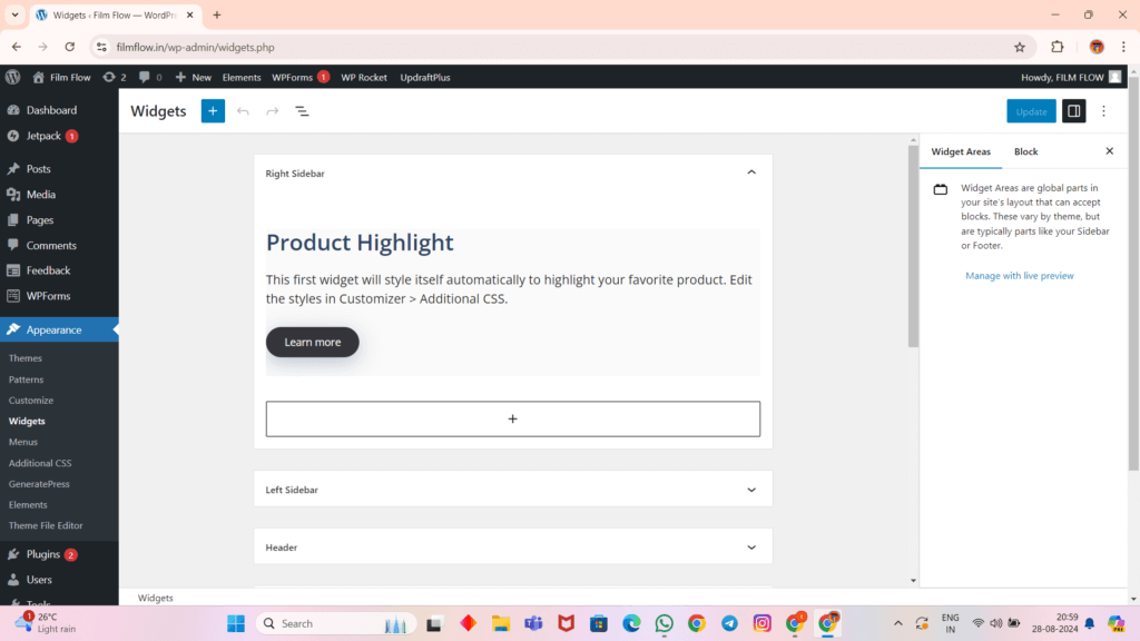 Adding Custom Widgets in WordPress Theme Sidebar